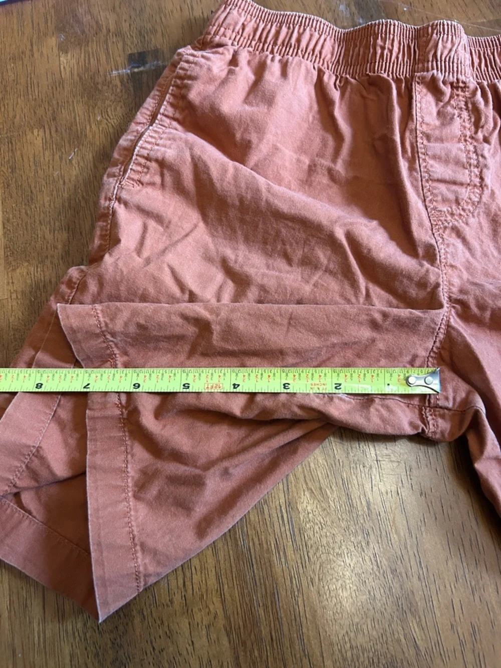 Elastic-Waist Rust Orange Casual Shorts | Boys Size 8